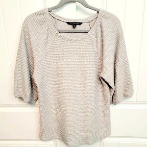 Zac & Rachel Size Medium Textured Gray 3/4 Sleeve Sweater Top EUC